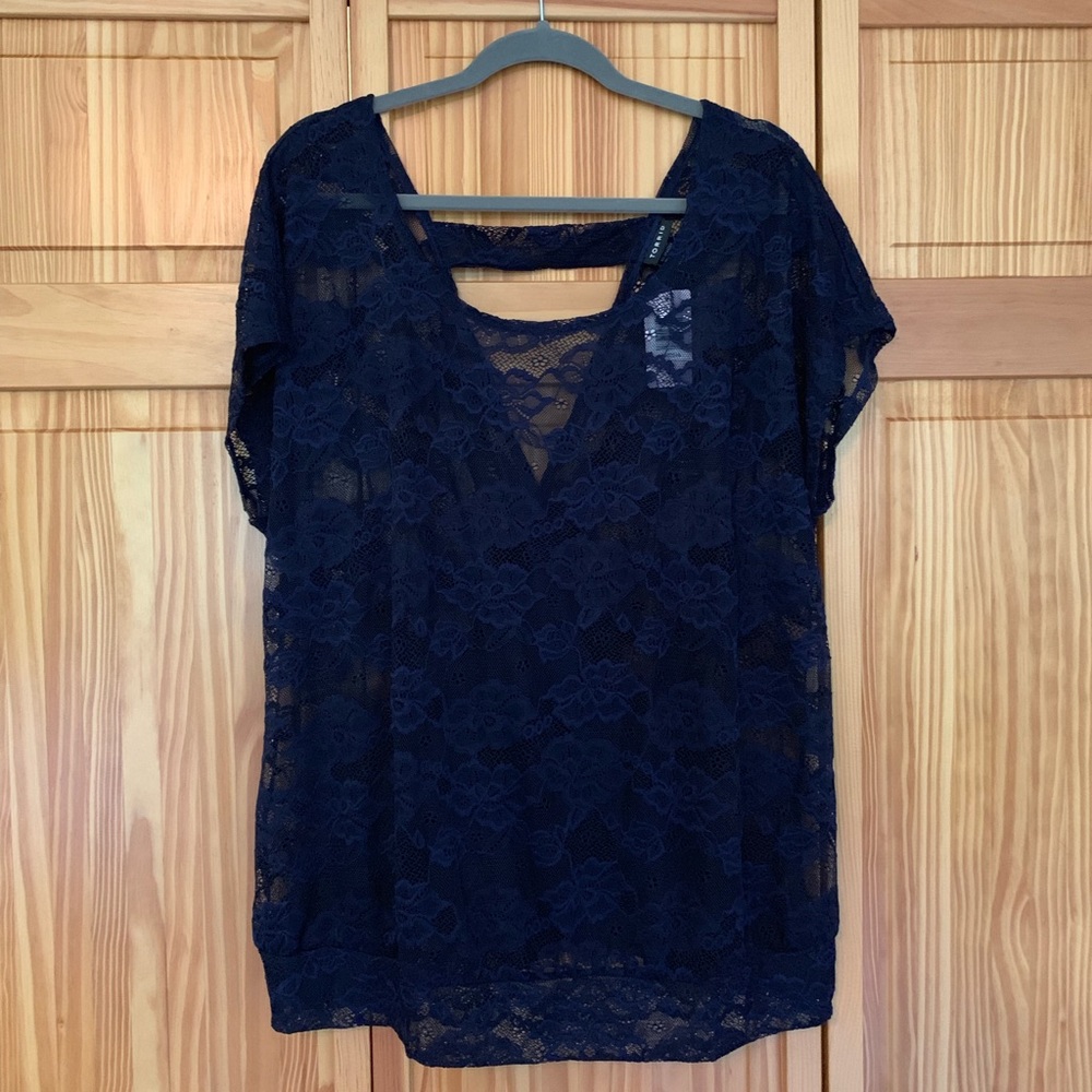 Torrid Lace Top with Swoopy Open Back
